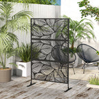 6.5FT Decorative Privacy Screen with Expansion Screws for Garden Pool Hot Tub, Leaf Style