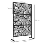 6.5FT Decorative Privacy Screen with Expansion Screws for Garden Pool Hot Tub, Leaf Style