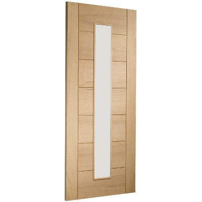 Palermo Original 1 Light Unfinished Oak Internal Fire Door with Clear Glass - 1981 x 838 x 44mm