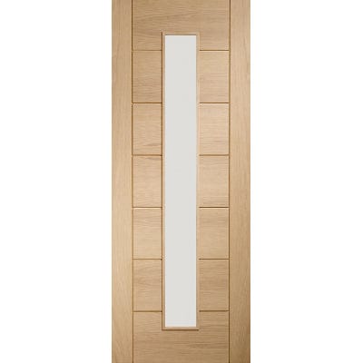Palermo Original 1 Light Unfinished Oak Internal Fire Door with Clear Glass - 1981 x 838 x 44mm