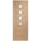 Palermo Original Unfinished Oak Internal Door with Obscure Glass