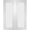 Palermo 1 Light White Primed Door Pair with Clear Glass