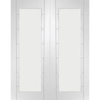 Palermo 1 Light White Primed Door Pair with Clear Glass