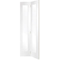 Pattern 10 Bi-Fold Internal White Primed Door with Clear Glass