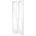 Pattern 10 Bi-Fold Internal White Primed Door with Clear Glass