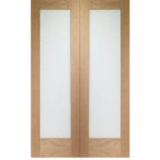 Pattern 10 Internal Oak Rebated Door Pair with Obscure Glass