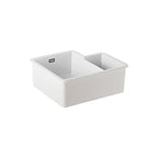 1.3 Bowl White Ceramic Undermount Kitchen Sink w/ Left Hand Main Bowl - 595mm x 520mm