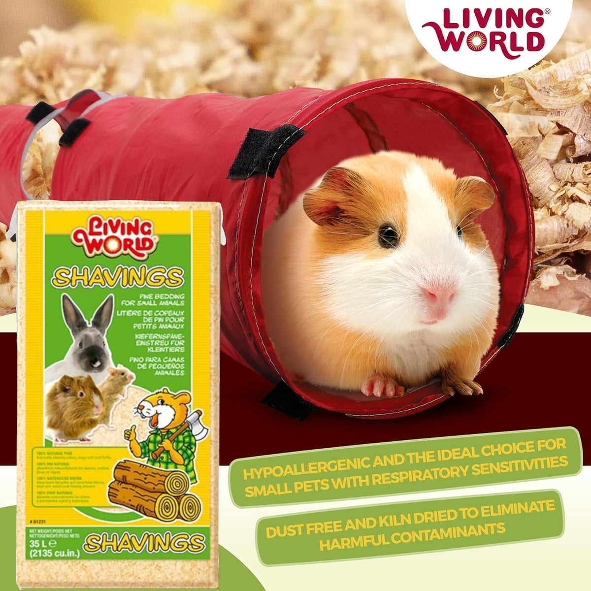Pine Bedding for Small Pets - Natural, Absorbent, Odor Control