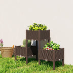 Self-Watering Plastic Raised Garden Bed with Legs