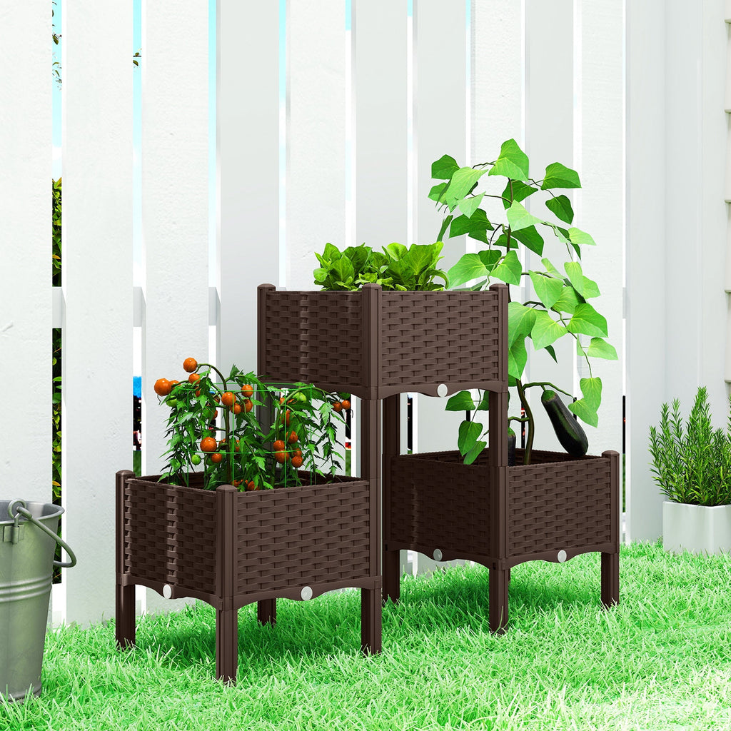 Self-Watering Plastic Raised Garden Bed with Legs