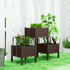 Self-Watering Plastic Raised Garden Bed with Legs