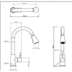 Kitchen Sink Mixer w/ Pull Out Spray and Swivel Spout