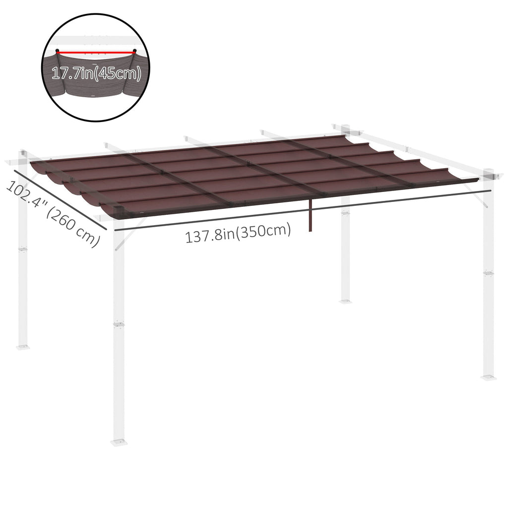 Retractable Replacement Pergola Canopy for 10' x 13' Pergola, Coffee