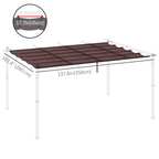 Retractable Replacement Pergola Canopy for 10' x 13' Pergola, Coffee