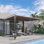 Retractable Replacement Pergola Canopy for 10' x 13' Pergola, Coffee