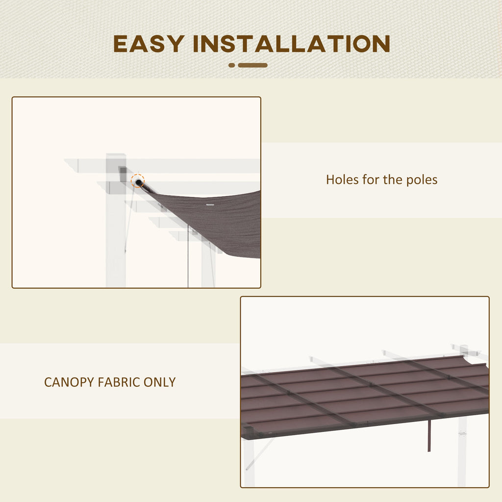 Retractable Replacement Pergola Canopy for 10' x 13' Pergola, Coffee