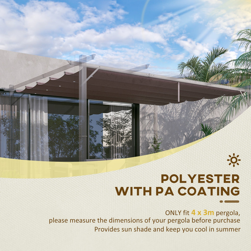 Retractable Replacement Pergola Canopy for 10' x 13' Pergola, Coffee