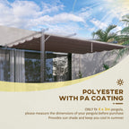 Retractable Replacement Pergola Canopy for 10' x 13' Pergola, Coffee