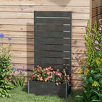 28" x 15" x 59" Raised Garden Bed with Trellis and Drain Gap, Black