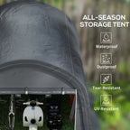10' x 10' Heavy Duty Garden Storage Tent with Galvanized Frame, Grey