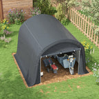 10' x 10' Heavy Duty Garden Storage Tent with Galvanized Frame, Grey