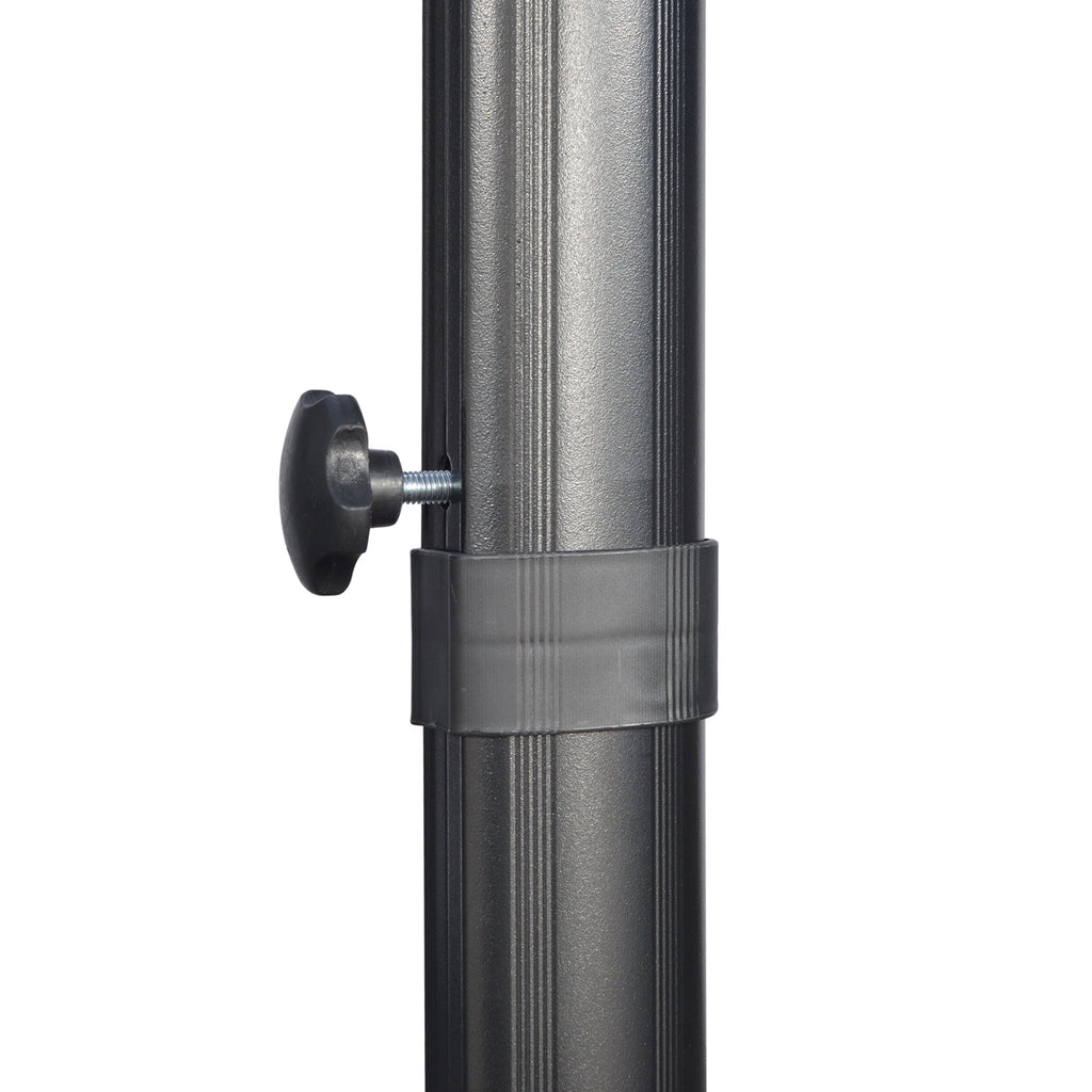 2.7 x 2.7 m Square Overhanging Parasol with Tilt,  Aluminium Frame & 360° Rotation, Grey