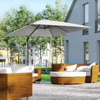 2.7 x 2.7 m Square Overhanging Parasol with Tilt,  Aluminium Frame & 360° Rotation, Grey