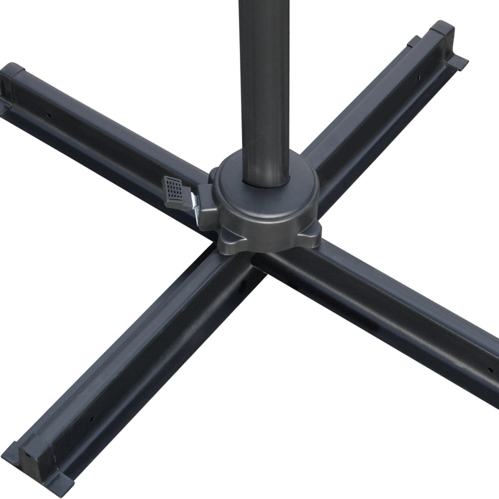 2.7 x 2.7 m Square Overhanging Parasol with Tilt,  Aluminium Frame & 360° Rotation, Grey