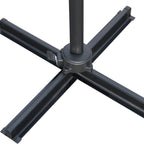 2.7 x 2.7 m Square Overhanging Parasol with Tilt,  Aluminium Frame & 360° Rotation, Grey