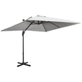 2.7 x 2.7 m Square Overhanging Parasol with Tilt,  Aluminium Frame & 360° Rotation, Grey