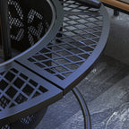 2-in-1 Fire Pit, 33" Portable Wood Burning Firepit with Adjustable Cooking Grate, Black