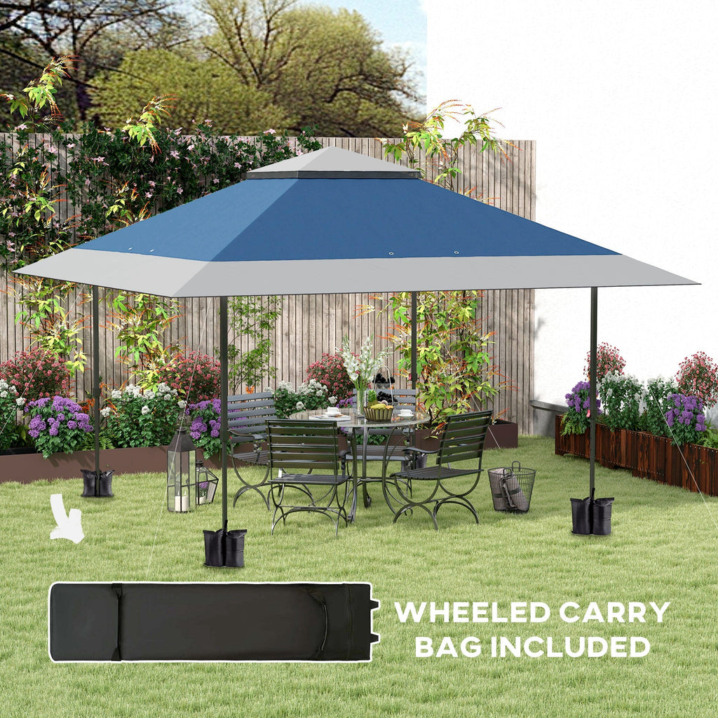 13' x 13' Pop Up Canopy Tent, UPF50+ Sun Protection, Height Adjustable with Sand Bags, Navy