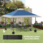 13' x 13' Pop Up Canopy Tent, UPF50+ Sun Protection, Height Adjustable with Sand Bags, Navy