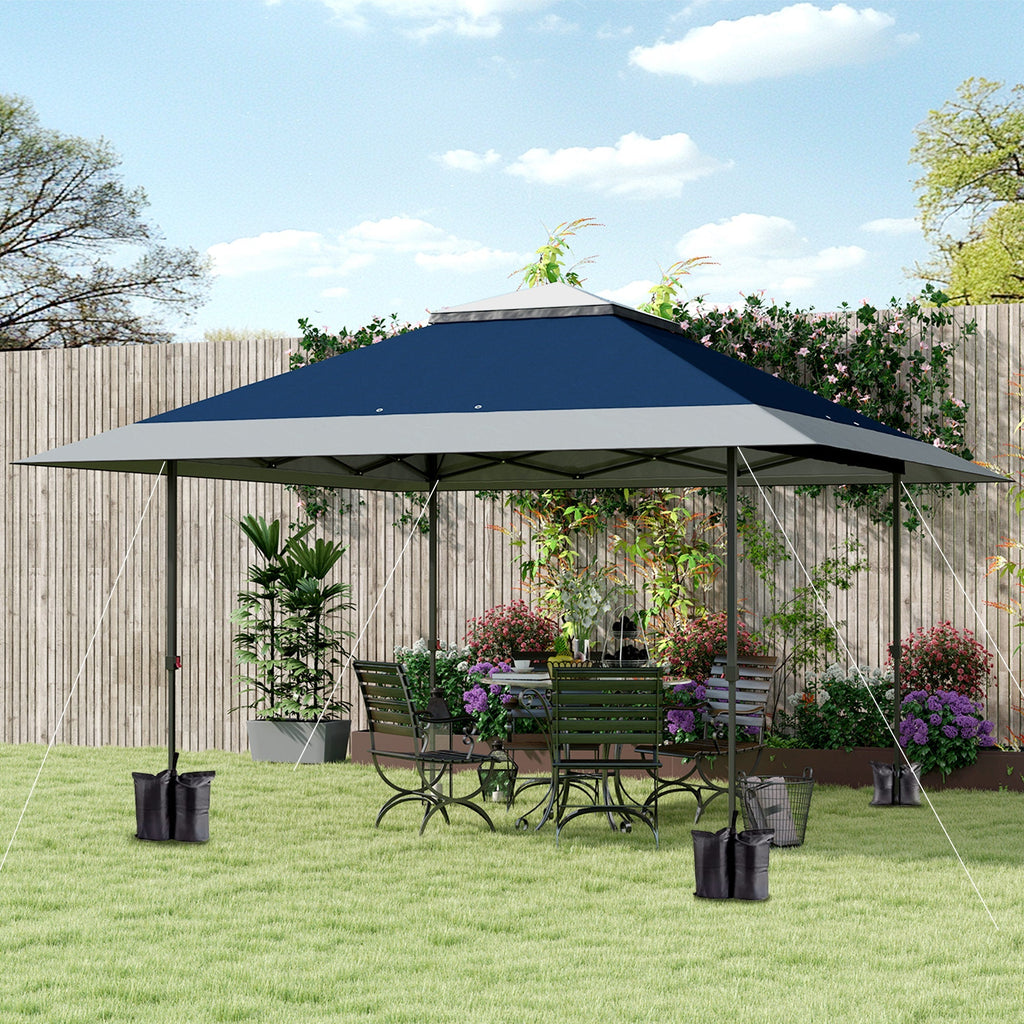 13' x 13' Pop Up Canopy Tent, UPF50+ Sun Protection, Height Adjustable with Sand Bags, Navy