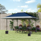 13' x 13' Pop Up Canopy Tent, UPF50+ Sun Protection, Height Adjustable with Sand Bags, Navy