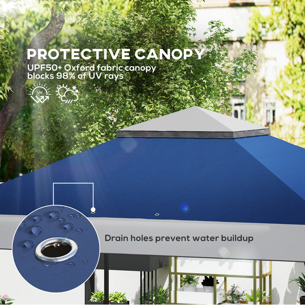 13' x 13' Pop Up Canopy Tent, UPF50+ Sun Protection, Height Adjustable with Sand Bags, Navy