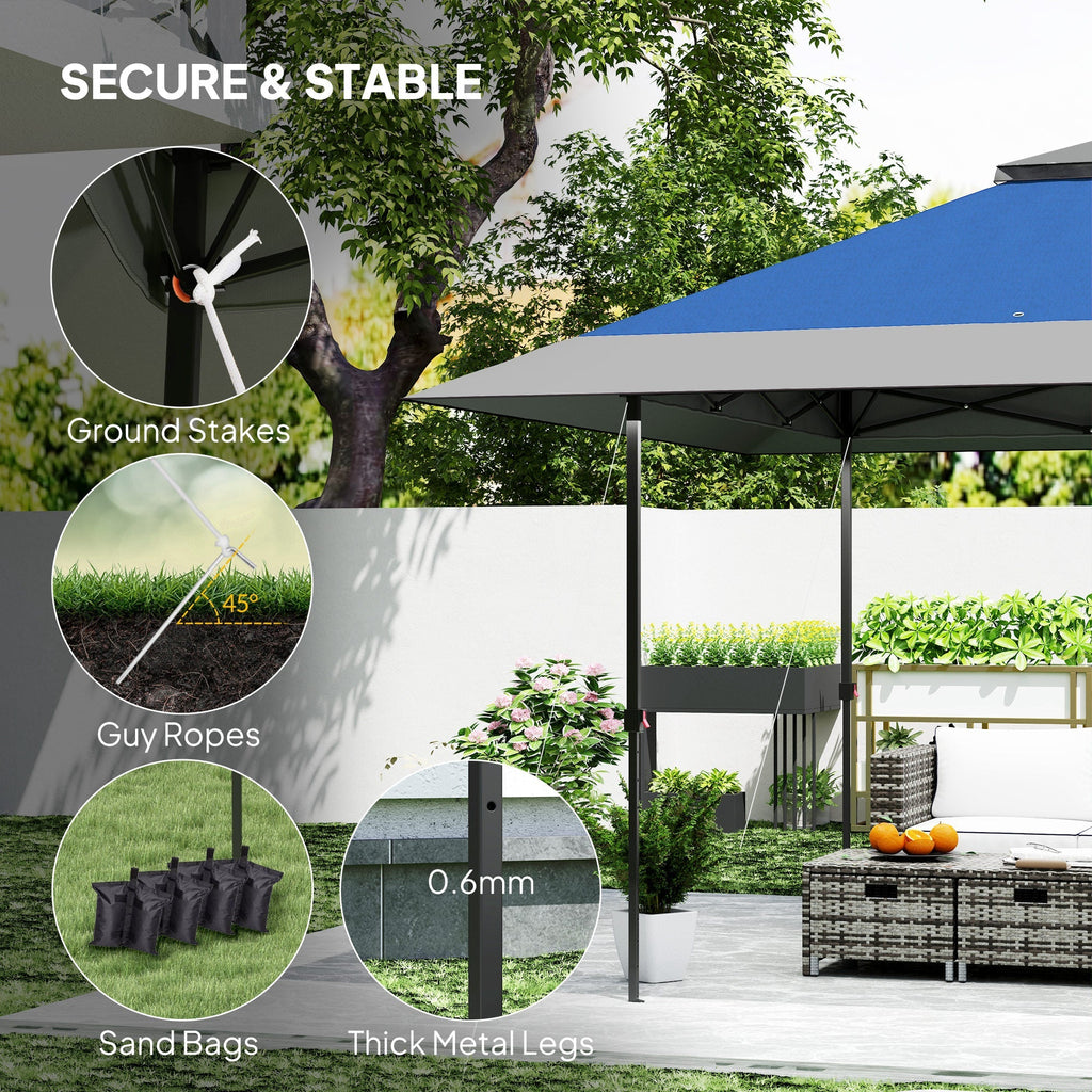 13' x 13' Pop Up Canopy Tent, UPF50+ Sun Protection, Height Adjustable with Sand Bags, Navy