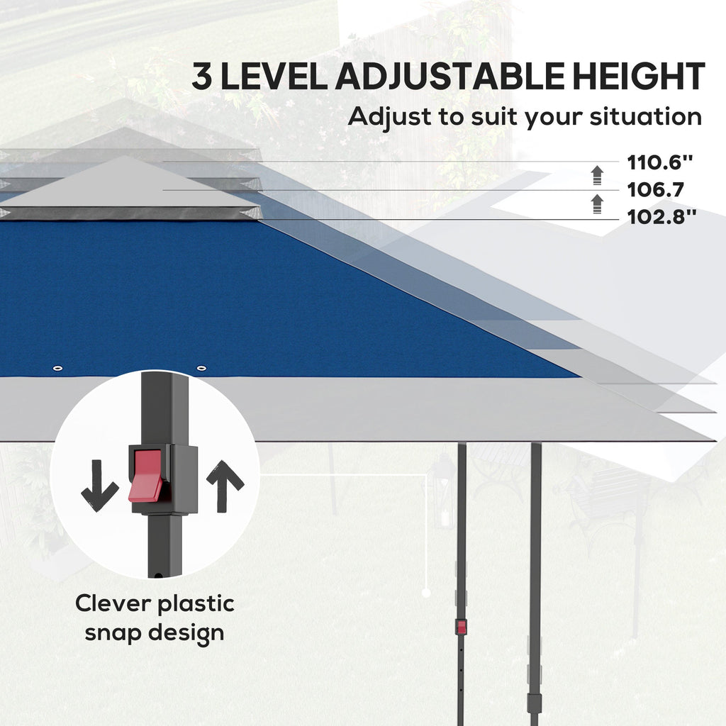 13' x 13' Pop Up Canopy Tent, UPF50+ Sun Protection, Height Adjustable with Sand Bags, Navy