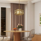 HOMCOM 72 Glass Crystallite Chandelier - Gold-Tone