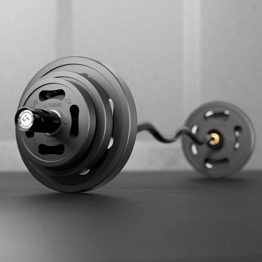 Quad-Grip Plate & Curl Bar Set