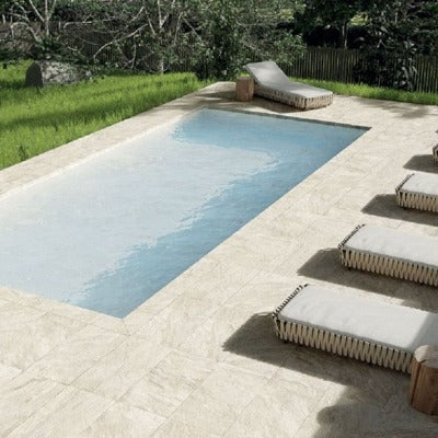 Lake Quartz White Vitrified Porcelain Paving Pack - All Sizes