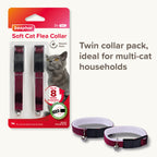 Beaphar Soft Velvet Flea Collar for Cats – Twin Pack 30cm Repels Fleas