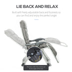 Reclining Zero Gravity Chair w/ Adjustable Backrest, Folding Garden Sun Lounger, Dark Grey