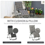 Reclining Zero Gravity Chair w/ Adjustable Backrest, Folding Garden Sun Lounger, Dark Grey