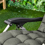 Reclining Zero Gravity Chair w/ Adjustable Backrest, Folding Garden Sun Lounger, Dark Grey