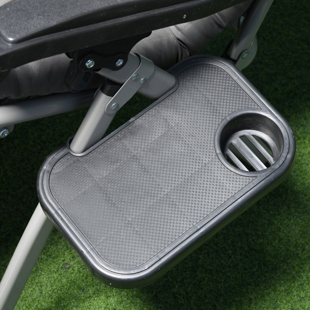 Reclining Zero Gravity Chair w/ Adjustable Backrest, Folding Garden Sun Lounger, Dark Grey