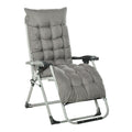 Reclining Zero Gravity Chair w/ Adjustable Backrest, Folding Garden Sun Lounger, Dark Grey