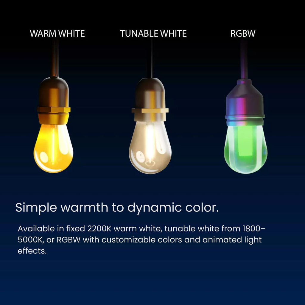 RAB GLow 25 ft String Light Extension, Wet Rated, Tunable White/RGB, 264 Lumens, 24V