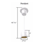 RAB ARC 3 in. Integrated LED Pendant, White with Gold Reflector