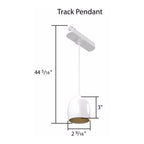 RAB ARC Track Pendant, H-Type, White, 3000K, 837 Lumens, 36° Optics